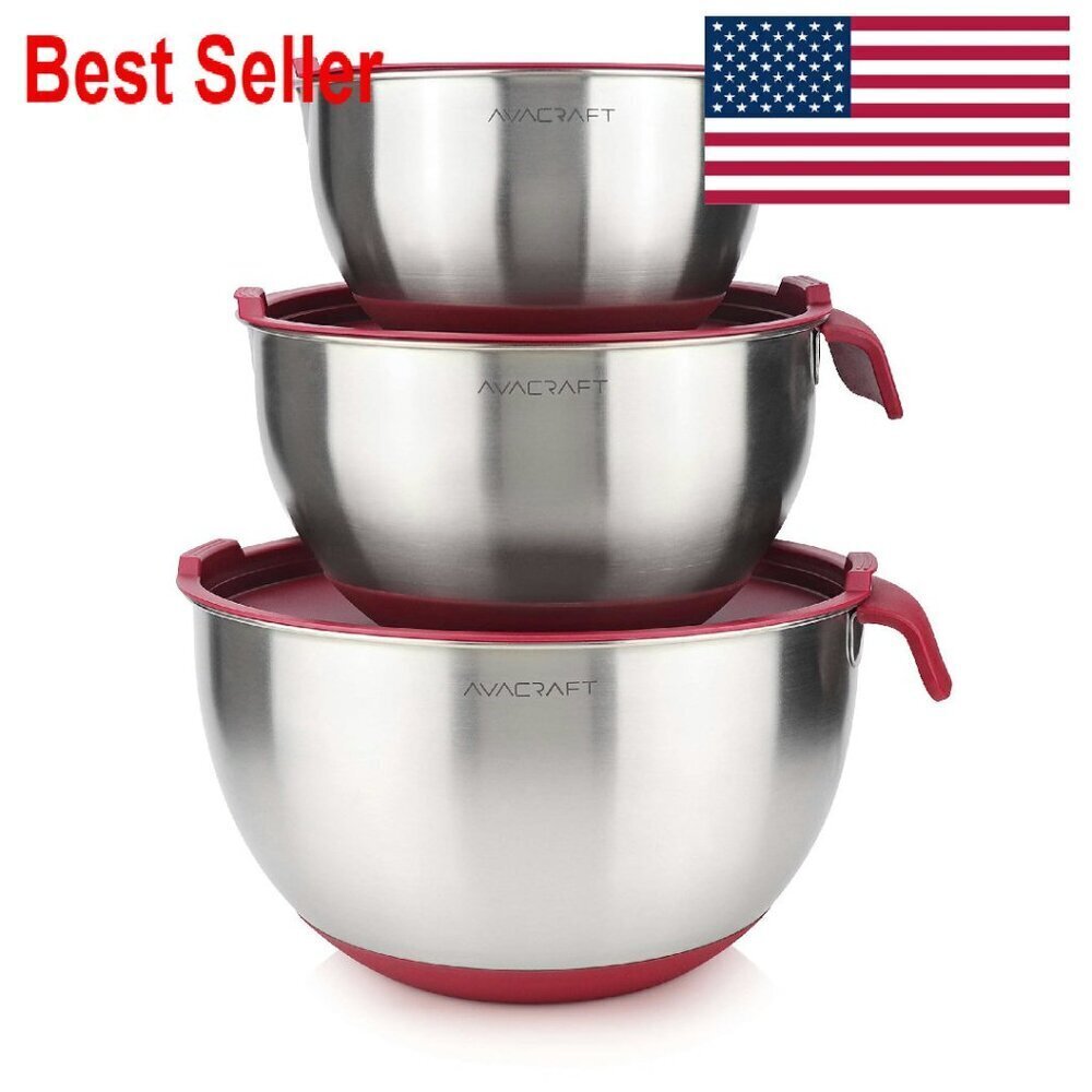 Stainless Steel Mixing Bowl Set with Lids Elegant Kitchen Essentials Classic